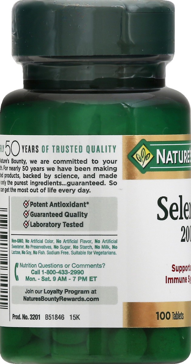 slide 7 of 9, Nature's Bounty Selenium 200mcg, 100 ct