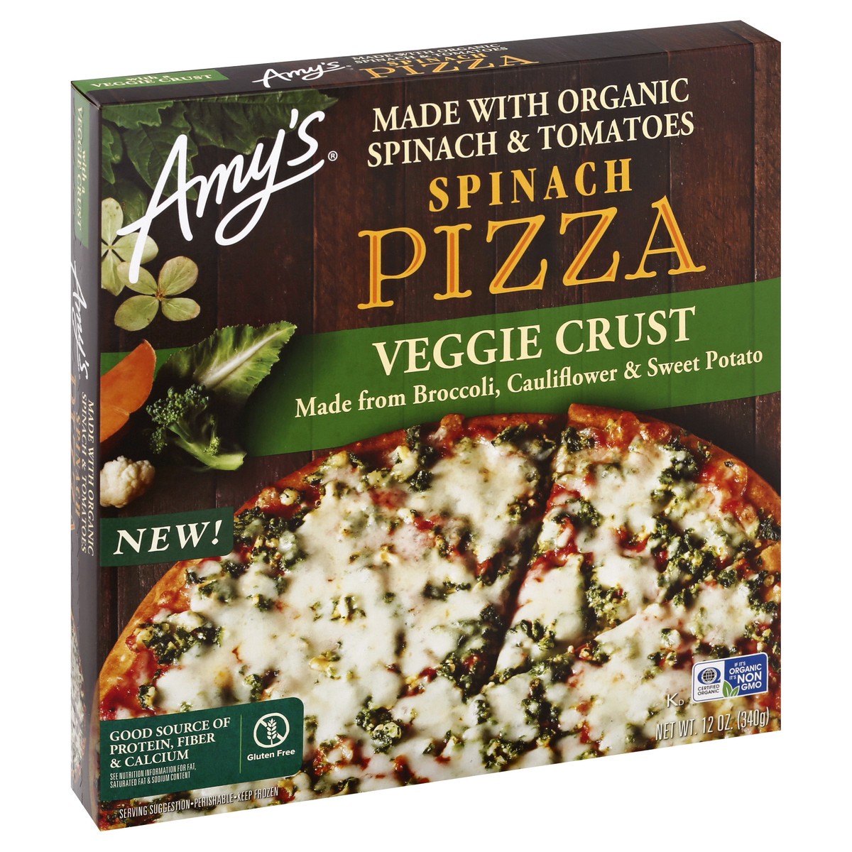 slide 7 of 10, Amy's Og3 Amys Pizza Spinach Veg, 8 ct; 12 oz