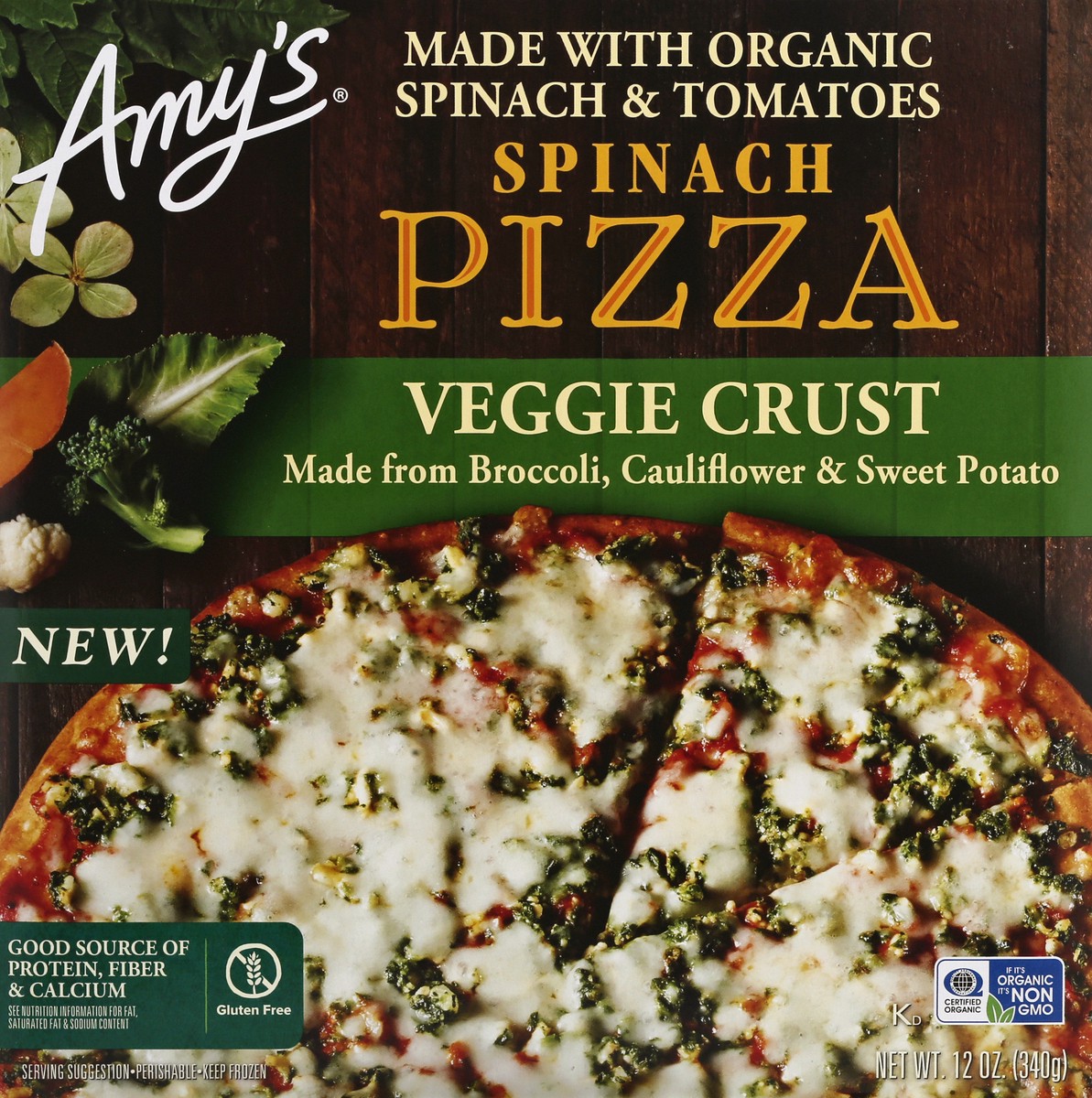 slide 6 of 10, Amy's Og3 Amys Pizza Spinach Veg, 8 ct; 12 oz