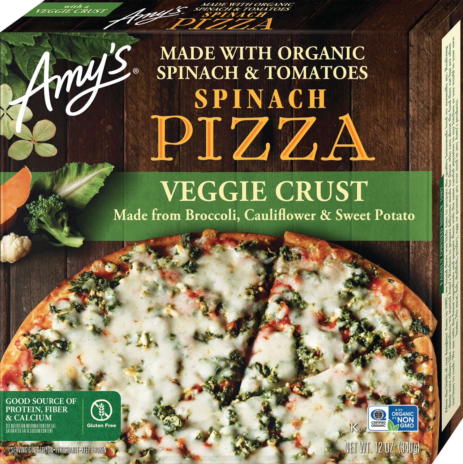 slide 1 of 10, Amy's Og3 Amys Pizza Spinach Veg, 8 ct; 12 oz