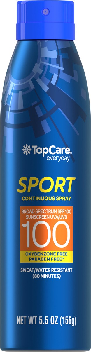 slide 9 of 14, TopCare Everyday Broad Spectrum SPF 100 Continuous Spray Sport Sunscreen 5.5 oz, 5.5 oz