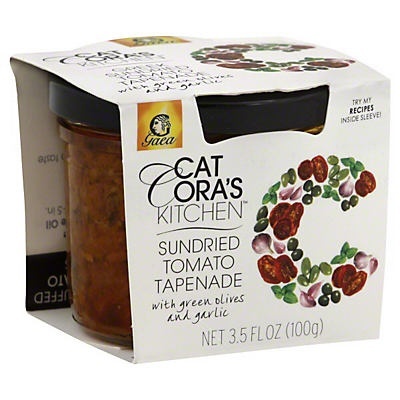 slide 1 of 1, Gaea Cat Cora's Kitchen Sundried Tomato Tapenade with Green Olives and Garlic, 3.53 oz