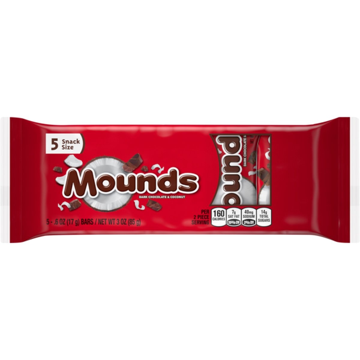 Mounds Snack Size Candy Bars, Count 5 ct 3 oz Shipt