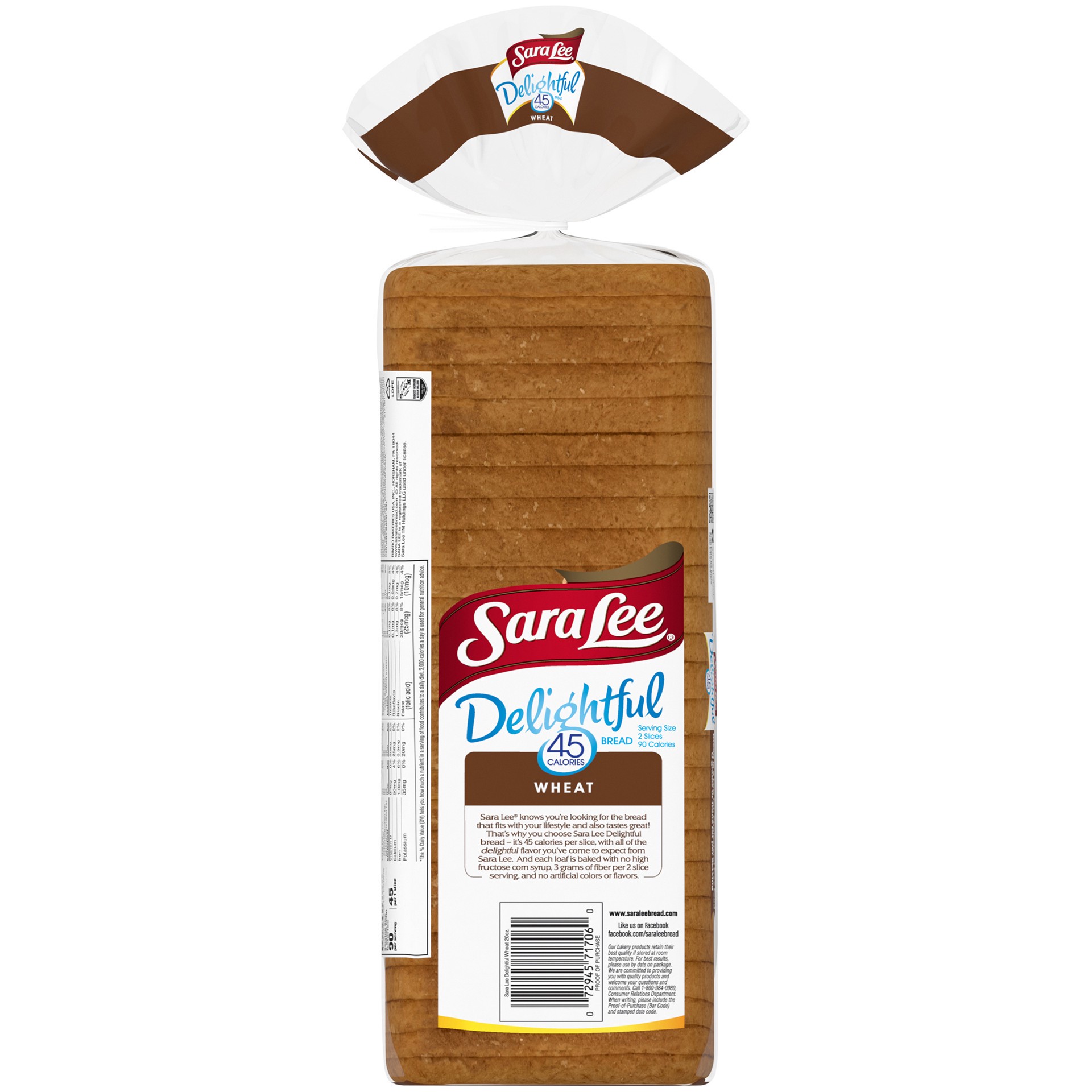 slide 5 of 5, Sara Lee Delightful Wheat Bread 20 Oz, 20 oz