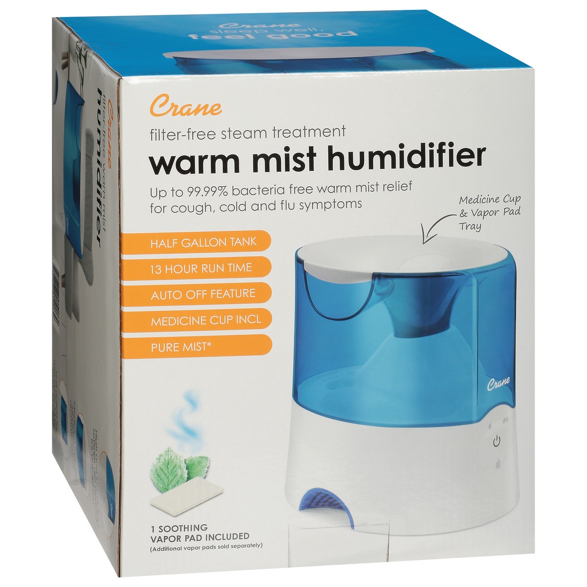 slide 3 of 9, Crane Warm Mist Humidifier 1 ea, 1 ct