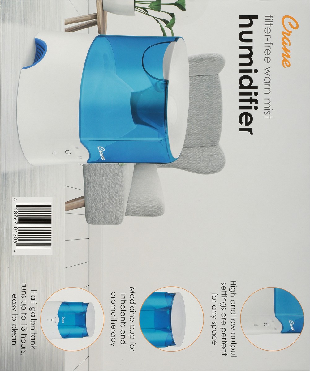 slide 8 of 9, Crane Warm Mist Humidifier 1 ea, 1 ct