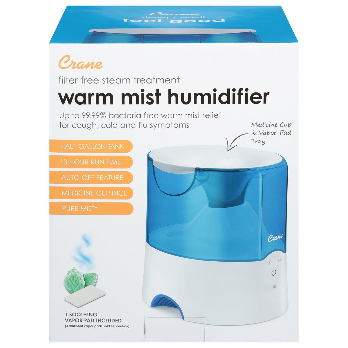 slide 1 of 9, Crane Warm Mist Humidifier 1 ea, 1 ct