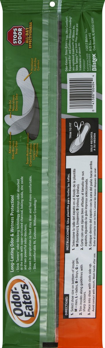 slide 6 of 8, Odor-Eaters Odor-Destroying Insoles 1 ea, 1 ct