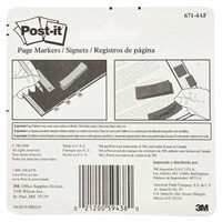 slide 2 of 5, 3M Post-it Page Markers, Assorted Colors, 1 in. x 3 in., 50 Sheets/Pad, 4 Pads/Pack, 1 ct