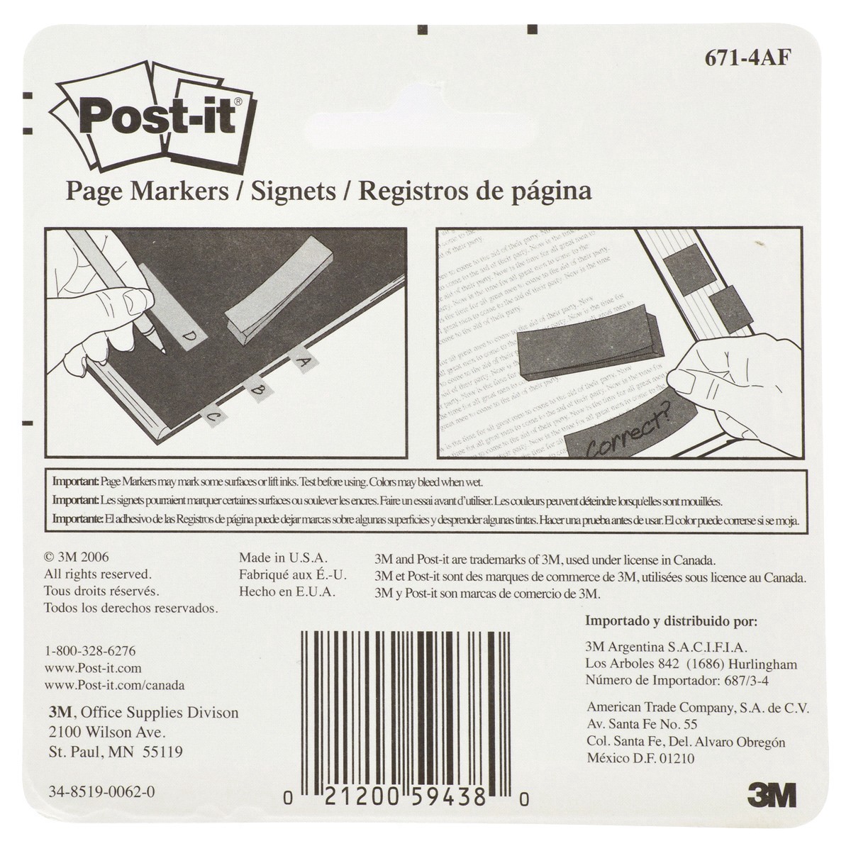 slide 4 of 5, 3M Post-it Page Markers, Assorted Colors, 1 in. x 3 in., 50 Sheets/Pad, 4 Pads/Pack, 1 ct