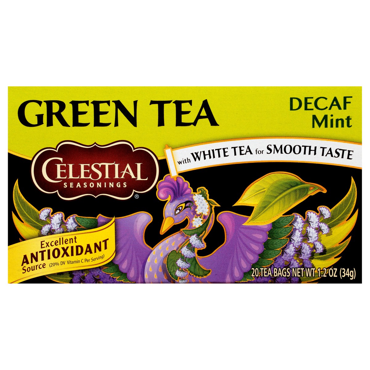 slide 1 of 11, Celestial Seasonings Decaf Mint Green Tea Bags 20 ct Box, 20 ct