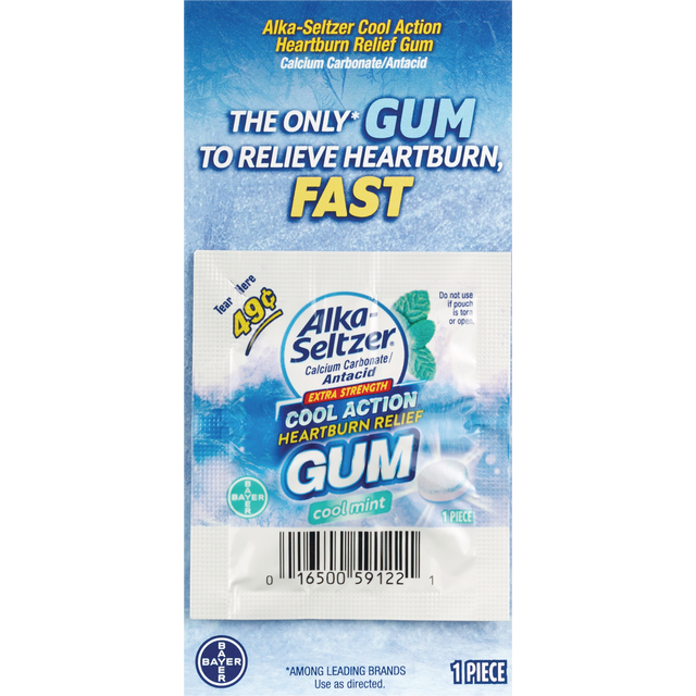 slide 1 of 1, Alka-Seltzer Exra Strength Cool Action Mint Gum, 1 ct