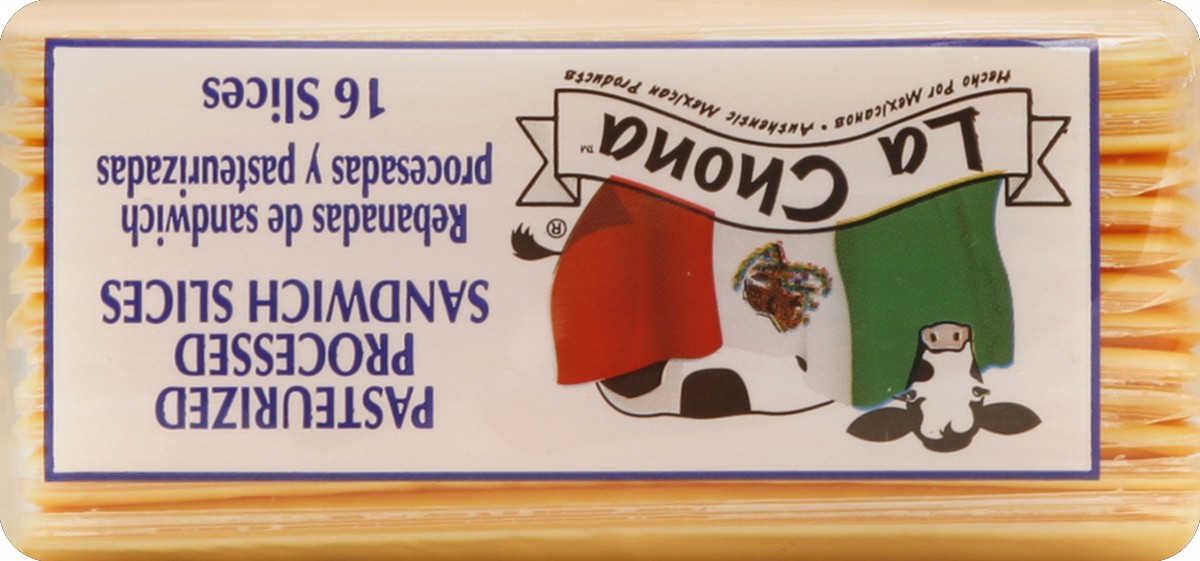 slide 2 of 5, La Chona Pasteurized Processed Cheese 16 ea, 10.72 oz