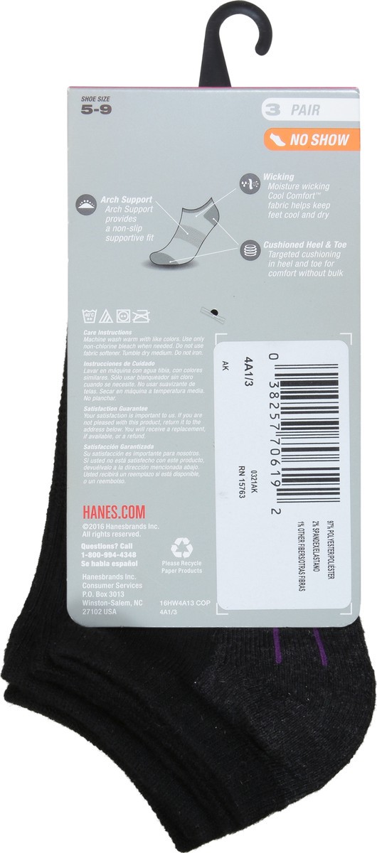 slide 3 of 9, Hanes Sport Cool Comfort No Show Socks 3 ea, 3 ct