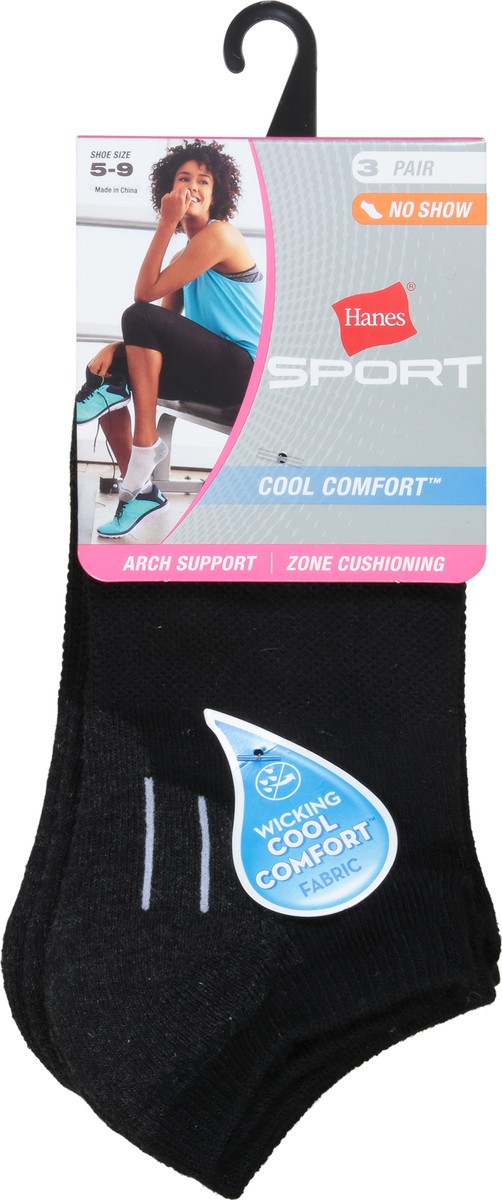 slide 4 of 9, Hanes Sport Cool Comfort No Show Socks 3 ea, 3 ct