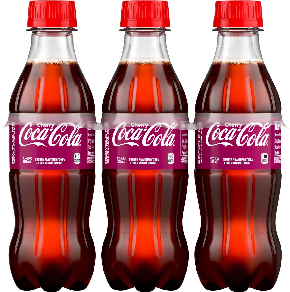 slide 8 of 11, Coca-Cola Cherry Bottles, 8.55 fl oz, 6 Pack, 51.30 fl oz