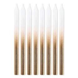 American Greetings Candles - White and Gold Ombre