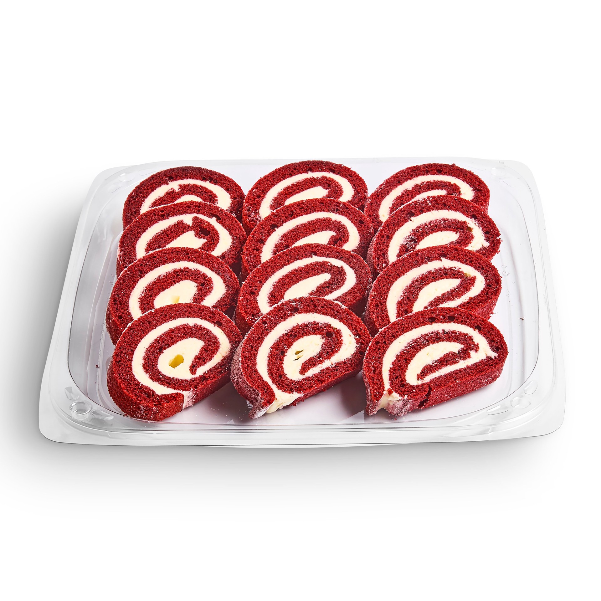 slide 1 of 1, H-E-B Bakery Party Tray - Red Velvet Cake Rolls, 12 ct