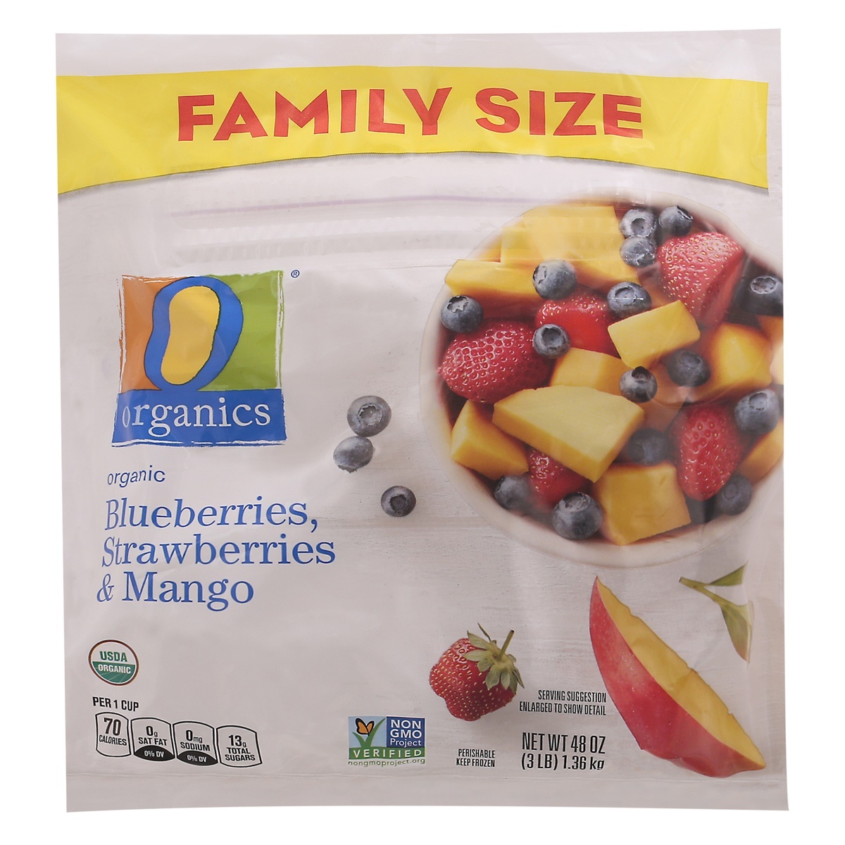 slide 1 of 1, O Organics Organic Blueberries Strawberries & Mango Chunks, 