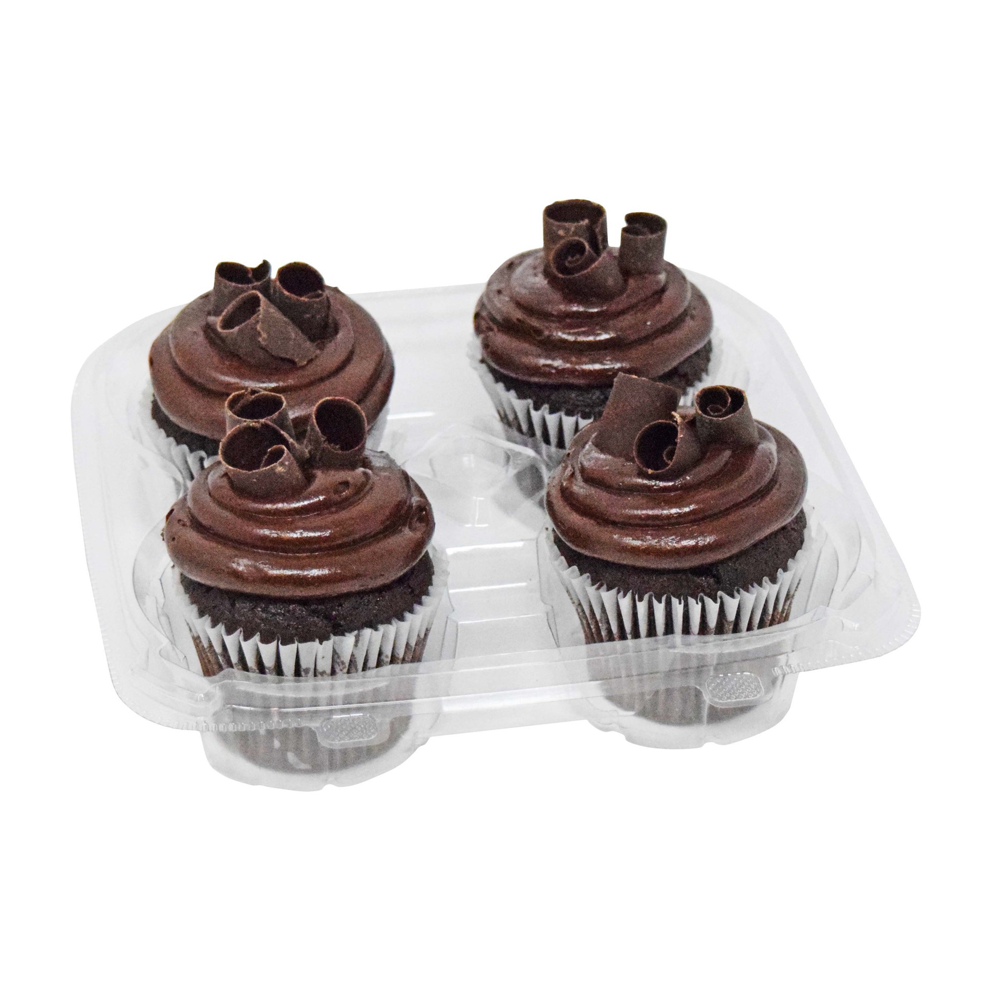 slide 1 of 1, H-E-B Bakery Triple Chocolate Cupcakes, 4 ct