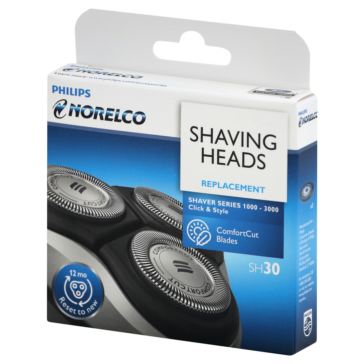 slide 5 of 9, Philips Shaving Heads, Norelco, Replacement, Box 3 ea, 3 ct