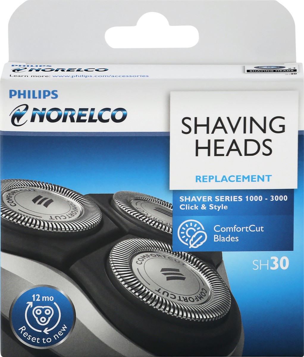 slide 3 of 9, Philips Shaving Heads, Norelco, Replacement, Box 3 ea, 3 ct