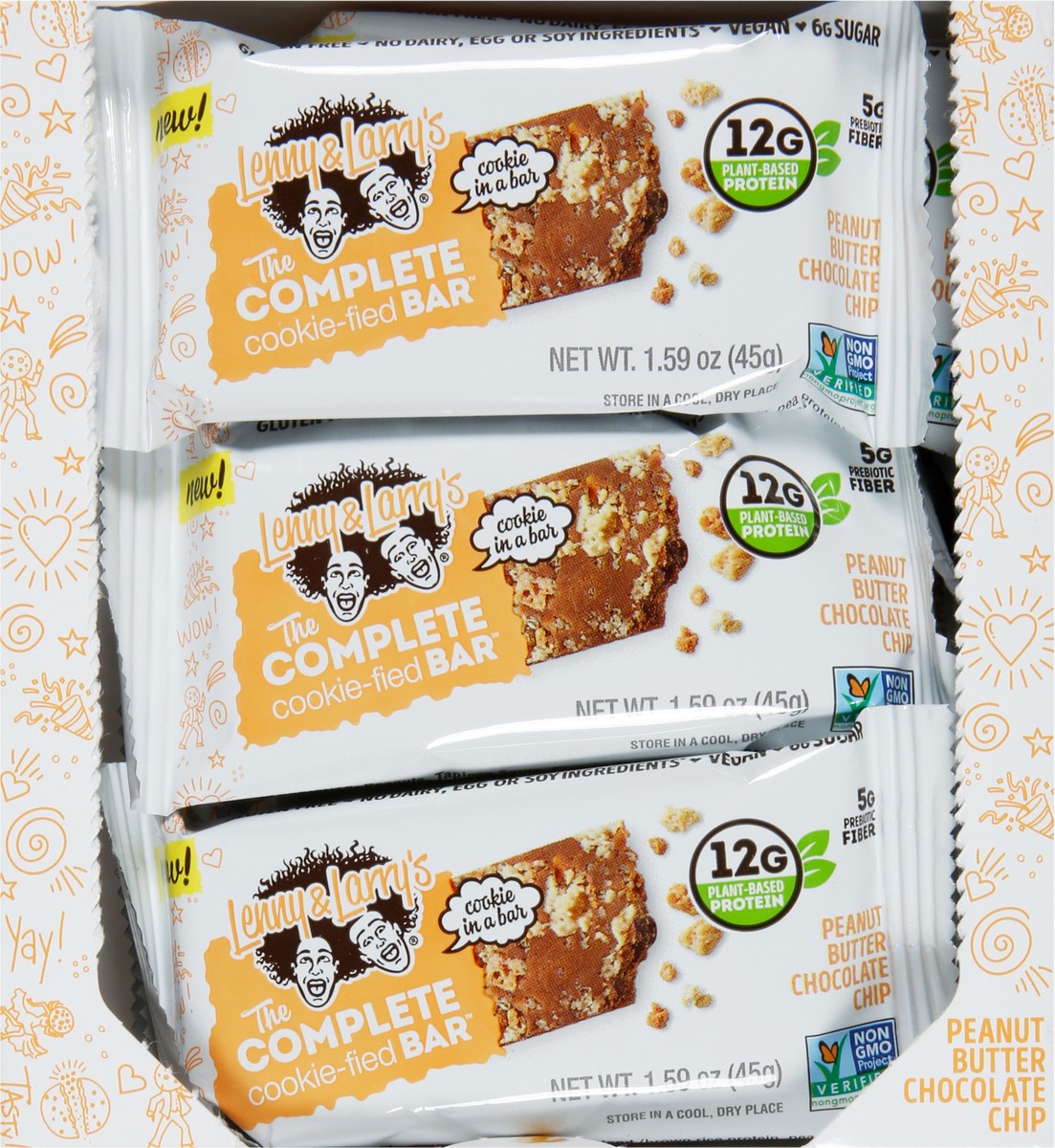 slide 5 of 13, Lenny & Larry's Cookie-Fied Gluten Free Peanut Butter Chocolate Chip Bars 9 - 1.59 oz Bars, 9 ct