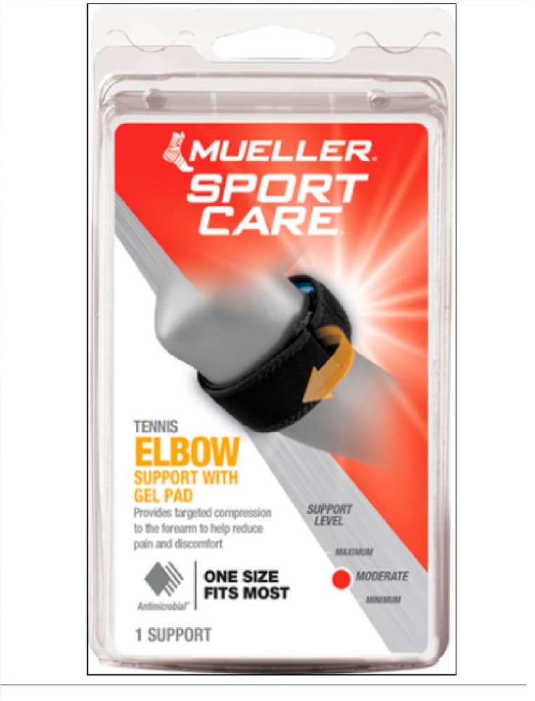 slide 1 of 1, Mueller Tennis Elbow Support With Gel Pad, 1 ct