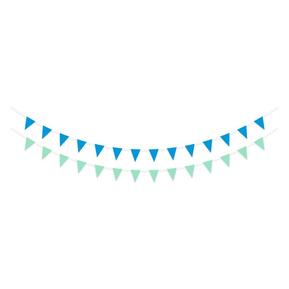 slide 2 of 2, American Greetings 7 Foot Party Banner - Blue and Green Pennants, 1 ct