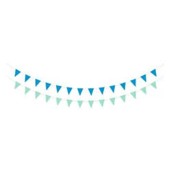 American Greetings 7 Foot Party Banner - Blue and Green Pennants
