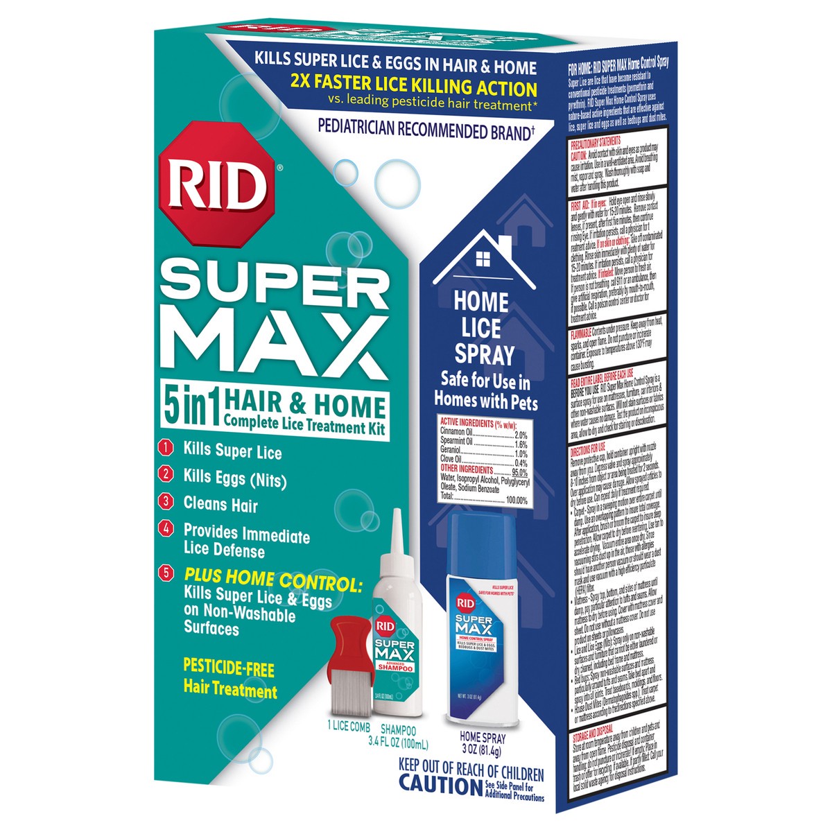 slide 5 of 12, RID Super Max 5-in-1 Hair & Home Complete Lice Treatment Kit, 1 ct