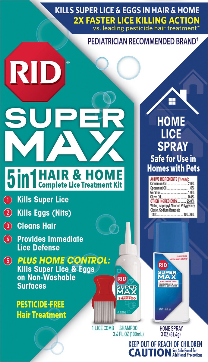 slide 4 of 12, RID Super Max 5-in-1 Hair & Home Complete Lice Treatment Kit, 1 ct