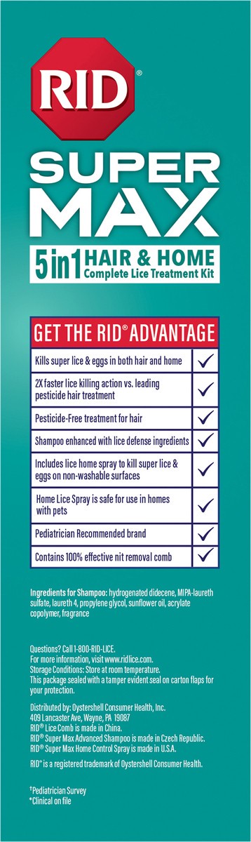 slide 2 of 12, RID Super Max 5-in-1 Hair & Home Complete Lice Treatment Kit, 1 ct