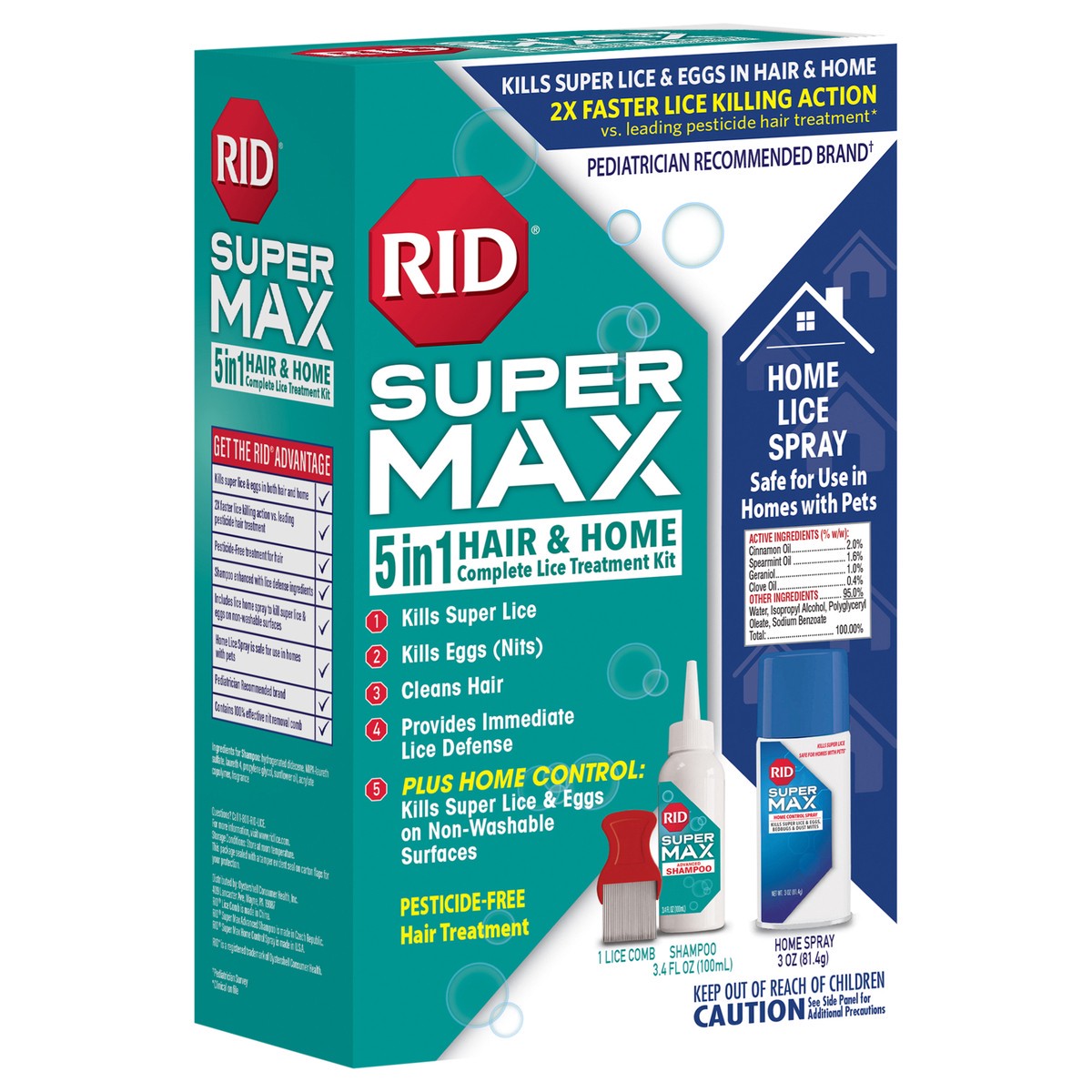slide 11 of 12, RID Super Max 5-in-1 Hair & Home Complete Lice Treatment Kit, 1 ct