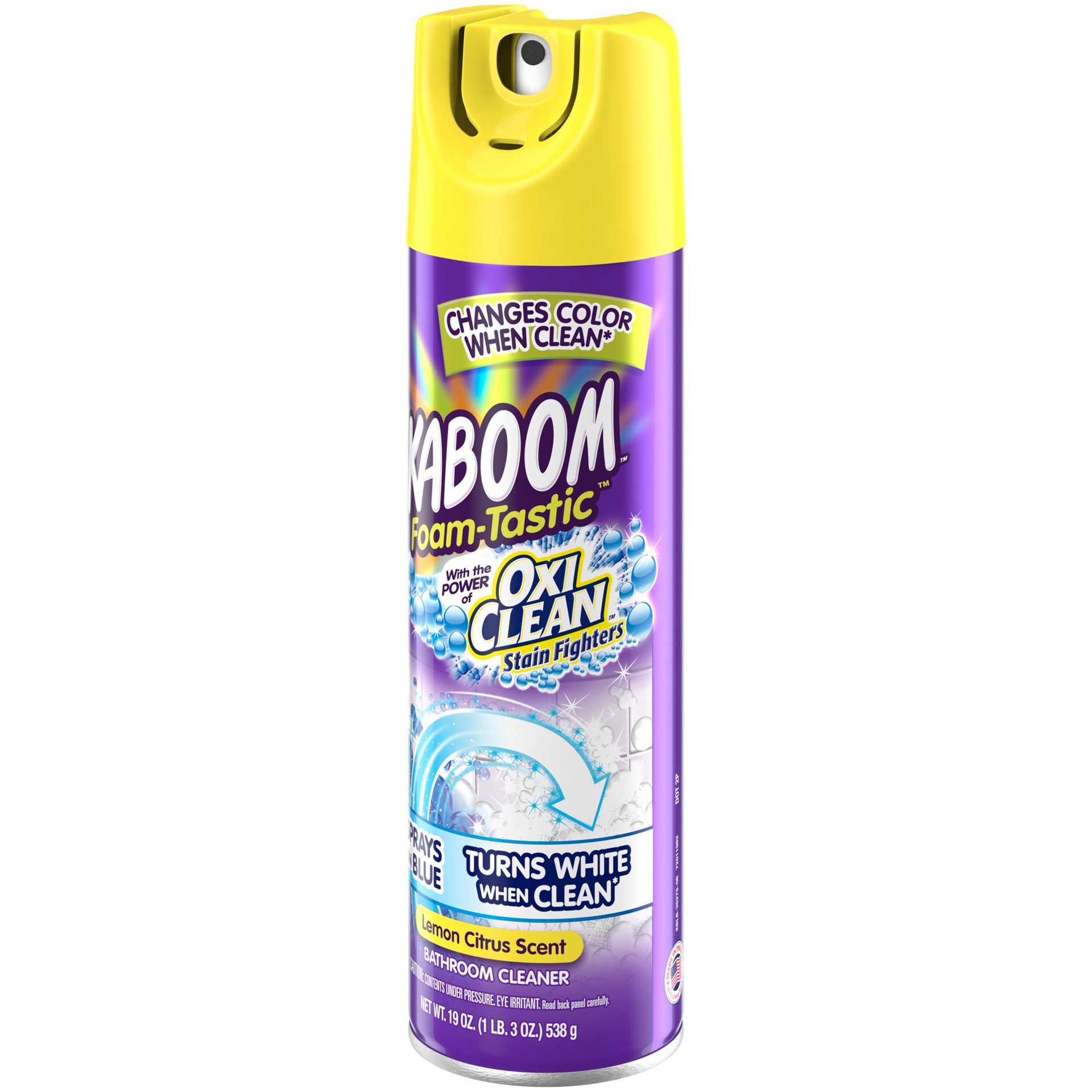 slide 2 of 5, Kaboom Foam-Tastic Bathroom Cleaner With Oxiclean, Citrus, 19 oz