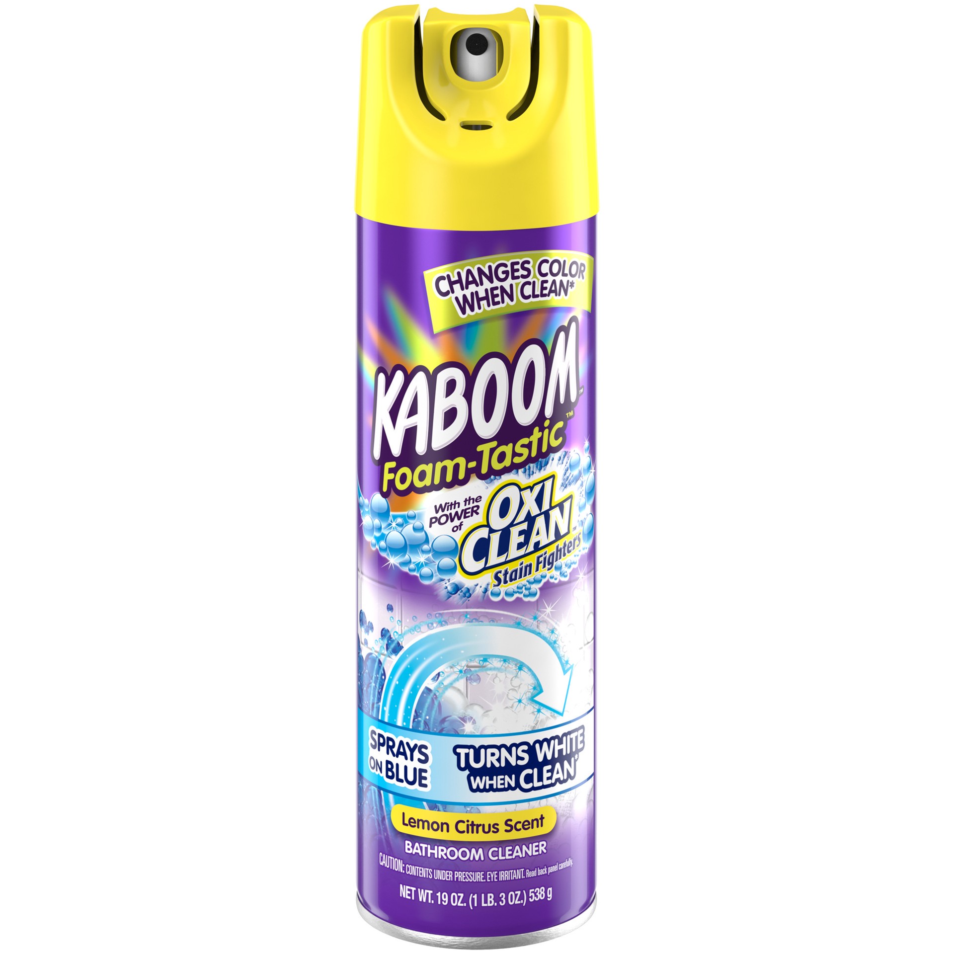 slide 1 of 5, Kaboom Foam-Tastic Bathroom Cleaner With Oxiclean, Citrus, 19 oz