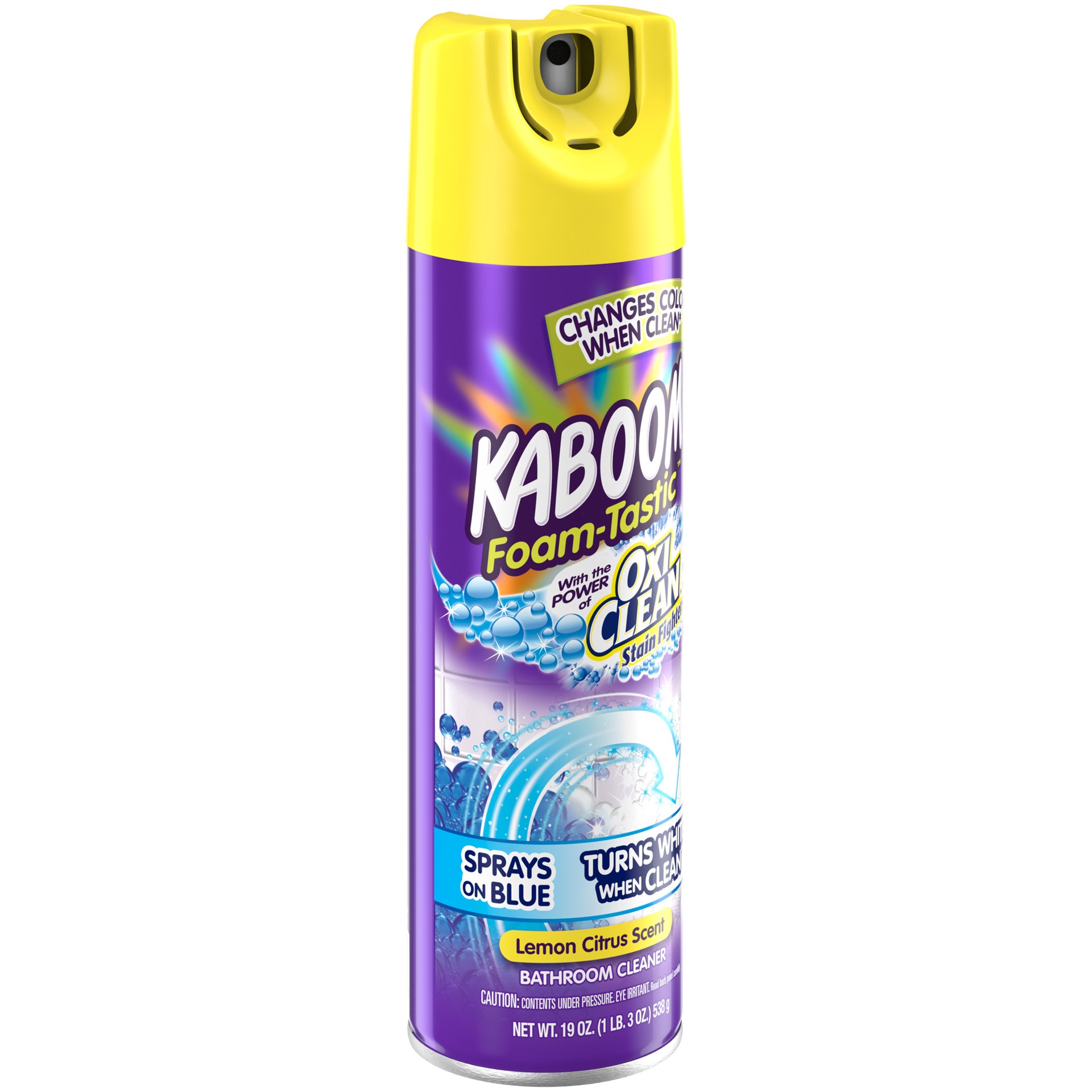 slide 5 of 5, Kaboom Foam-Tastic Bathroom Cleaner With Oxiclean, Citrus, 19 oz