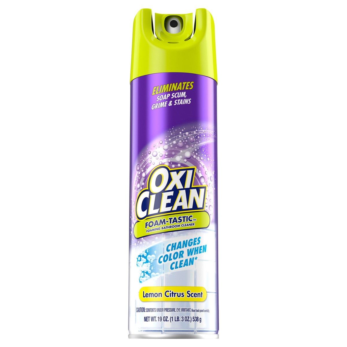 slide 1 of 5, Oxi-Clean Foam-Tastic™ Foaming Bathroom Cleaner, Citrus Scent, 19 oz Spray Can, Eliminates Soap Scum, Grime and Stains, 19 oz