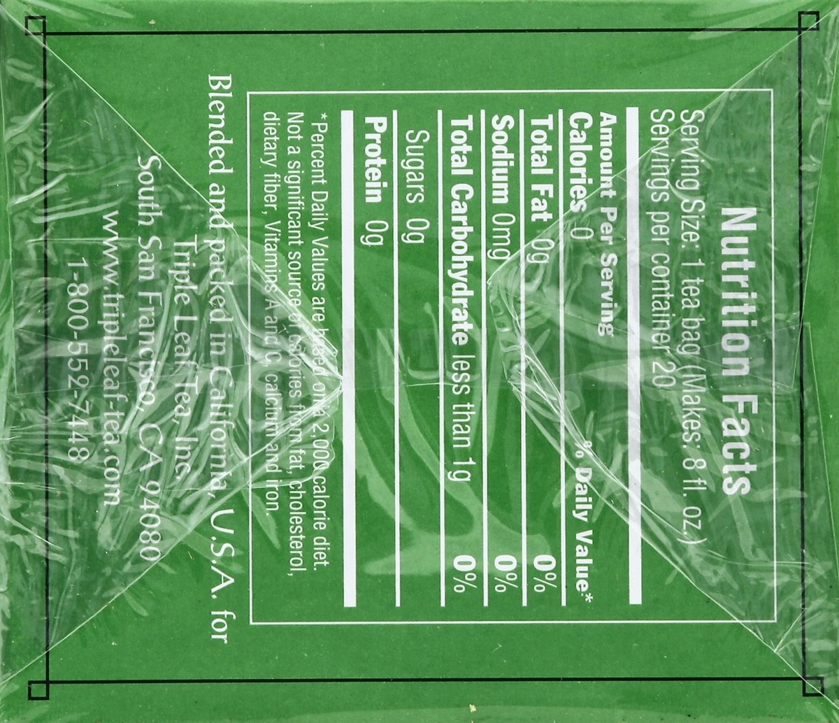 slide 2 of 5, Triple Leaf Tea Green Tea, Bags - 20 ct, 20 ct