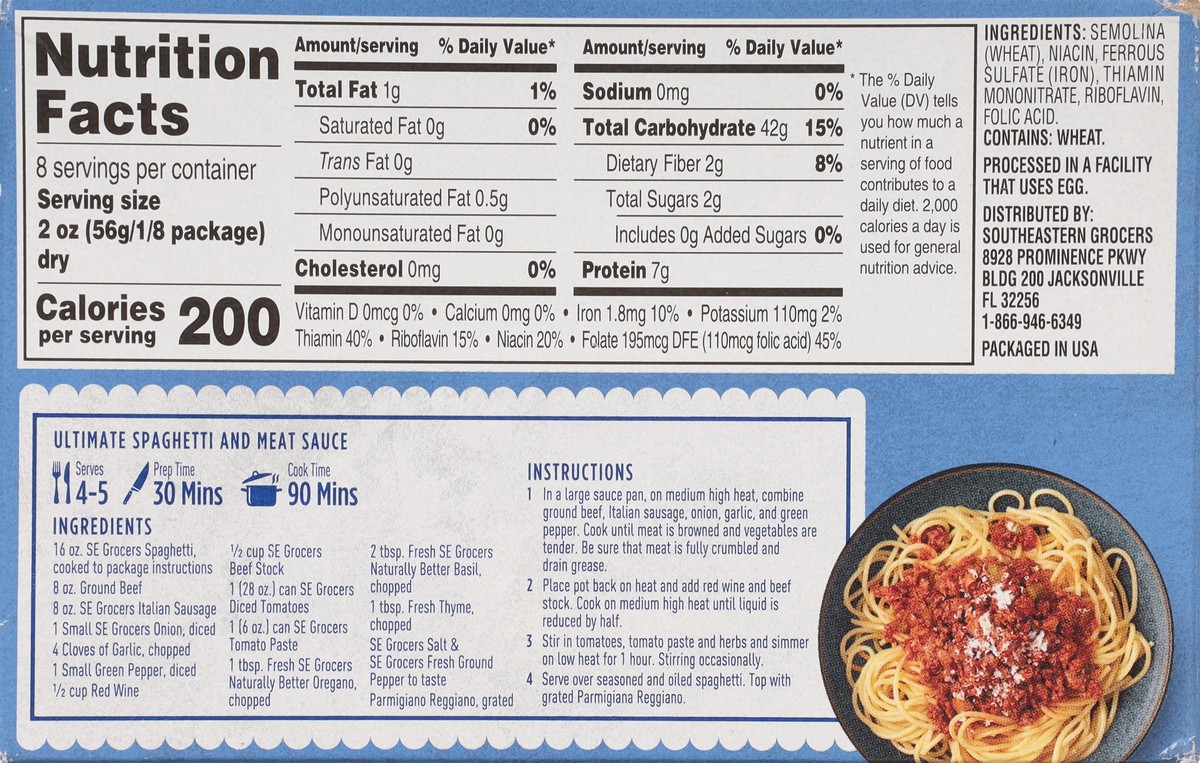 slide 11 of 11, SE Grocers Pot-Sized Spaghetti, 16 oz