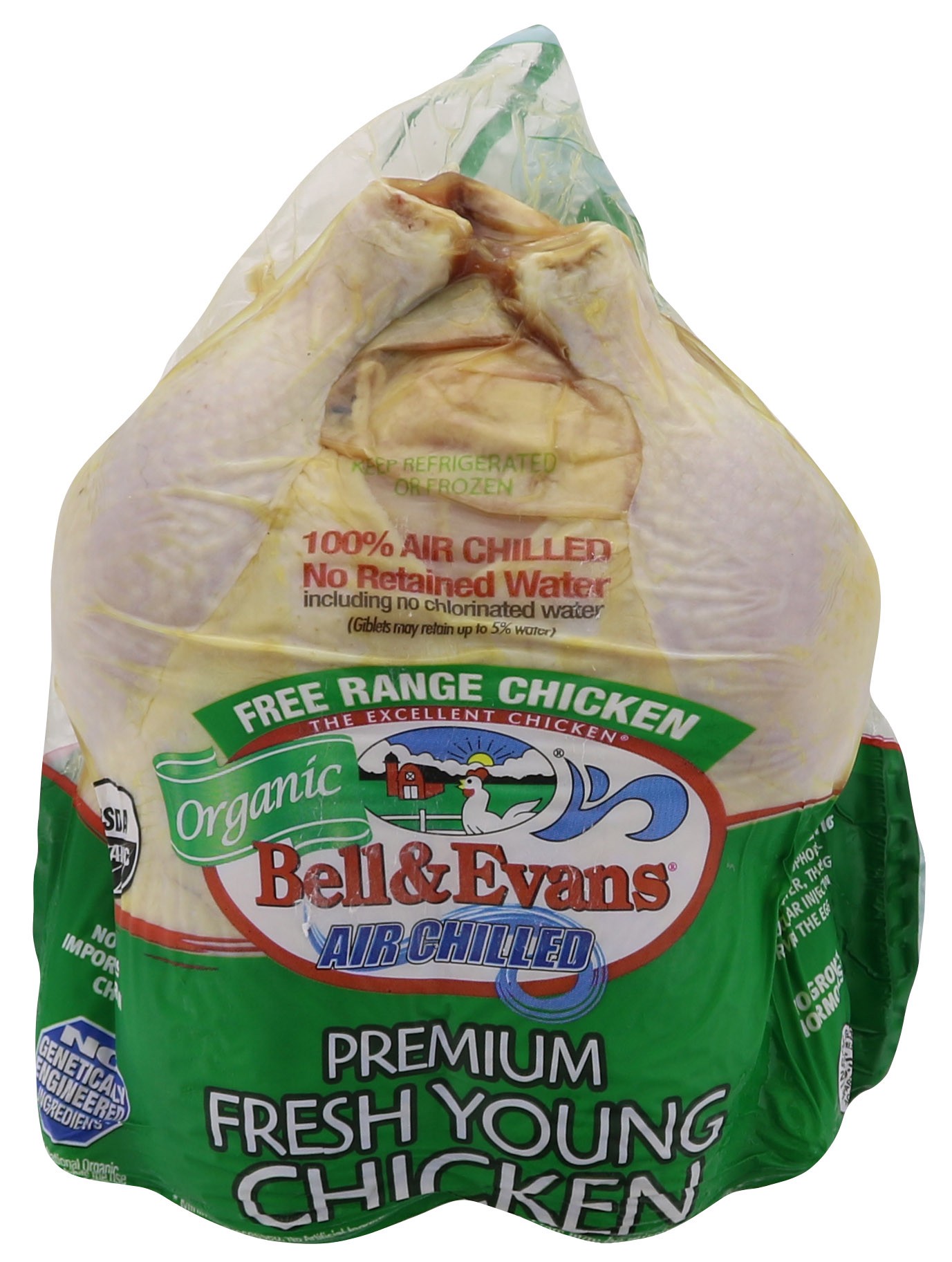 slide 1 of 1, Bell & Evans Organic Whole Chicken, per lb