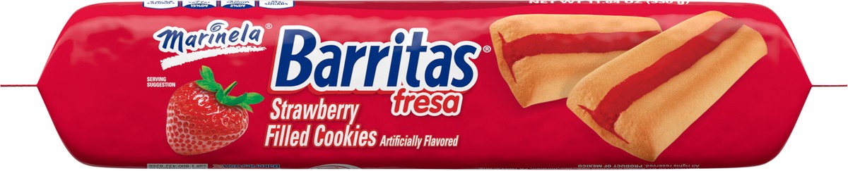 slide 10 of 11, Marinela Barritas Fresa Filled Cookies, 6 packs, Strawberry Cookie Bars, 11.64 oz Multipack, 6 ct