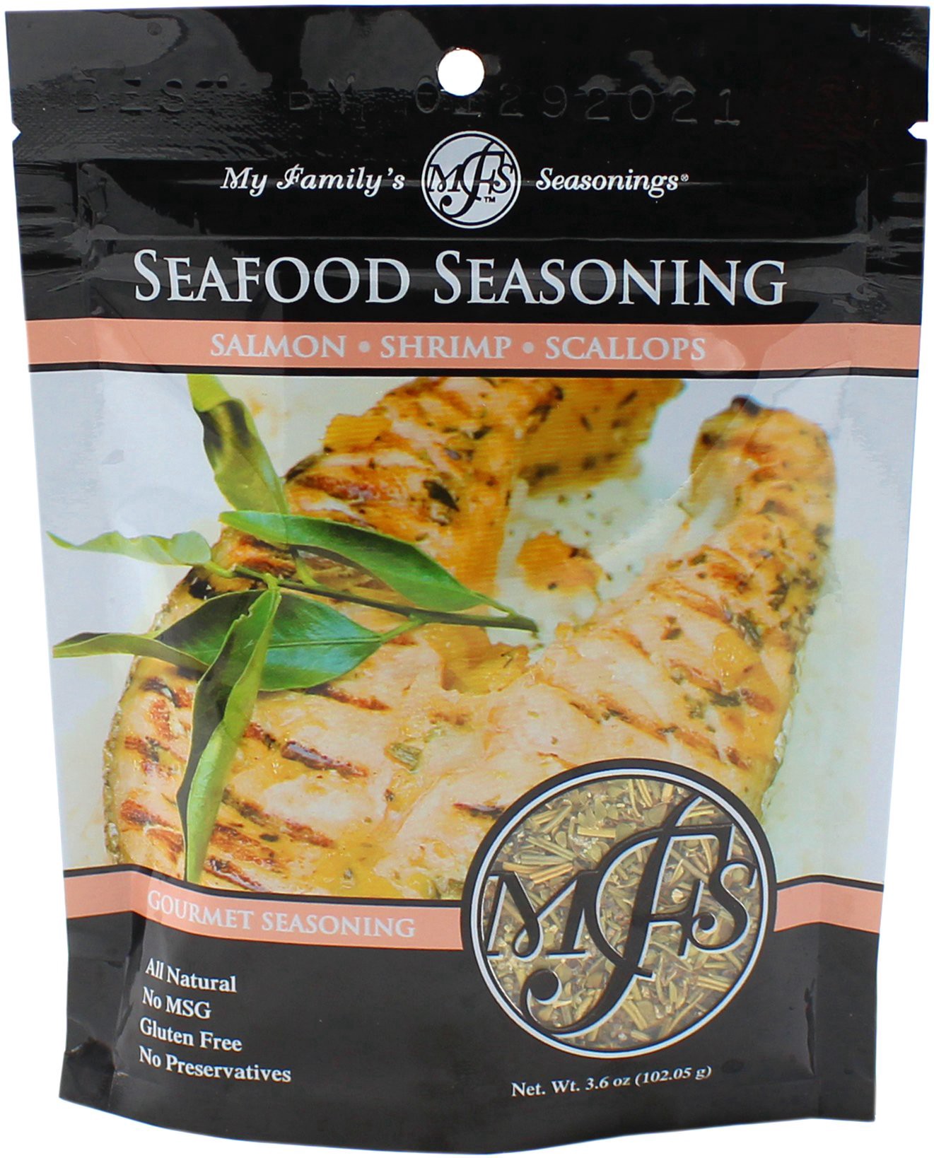 slide 1 of 1, My Family's Seasonings Seafood Seasoning, 3.6 oz