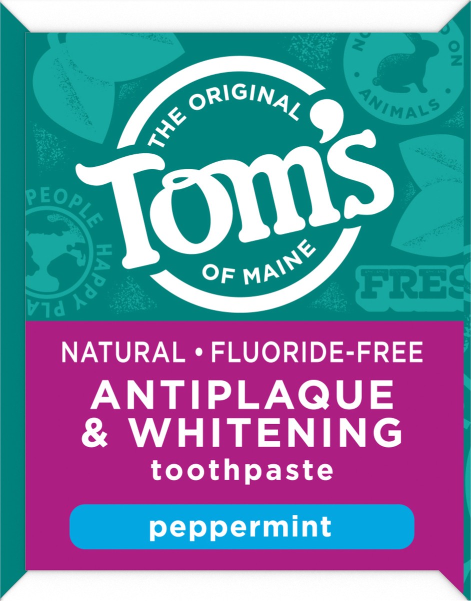 slide 5 of 11, Tom's Toms of Maine Fluoride-Free Antiplaque & Whitening Natural Toothpaste, Peppermint, Travel Size, 1 oz., 1 oz