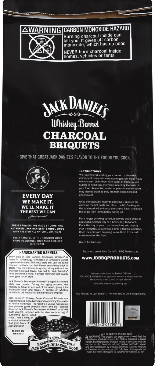 slide 10 of 10, Jack Daniel's Old No. 7 Whiskey Barrel Hardwood Charcoal Briquets 8 lb, 8 lb