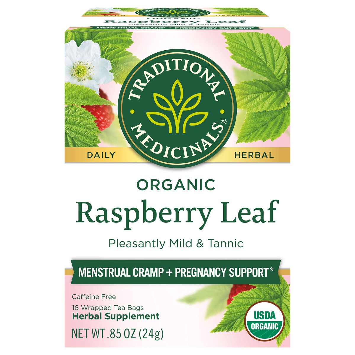 slide 1 of 12, Traditional Medicinals Organic Raspberry Leaf Tea, 16 ct