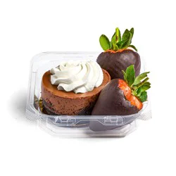 H-E-B Bakery Mini Chocolate Cheesecake with Chocolate-Dipped Strawberries