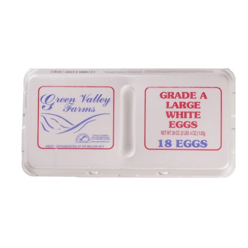 slide 1 of 1, Green Valley large white eggs, grade A, 18 ct