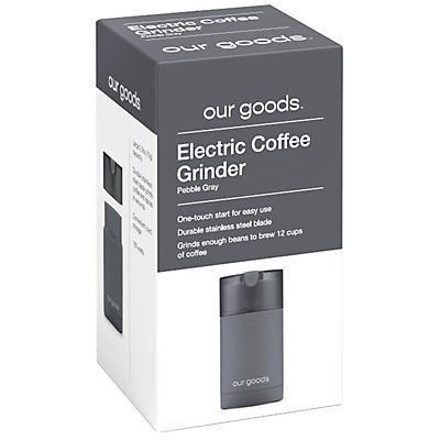 slide 1 of 1, our goods Electric Coffee Grinder - Pebble Gray, 1 ct