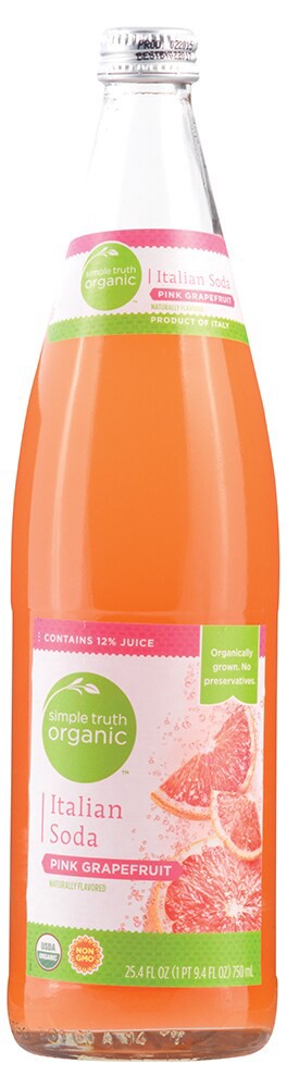 slide 1 of 4, Simple Truth Italian Soda, Pink Grapefruit - 25.4 oz, 25.4 oz